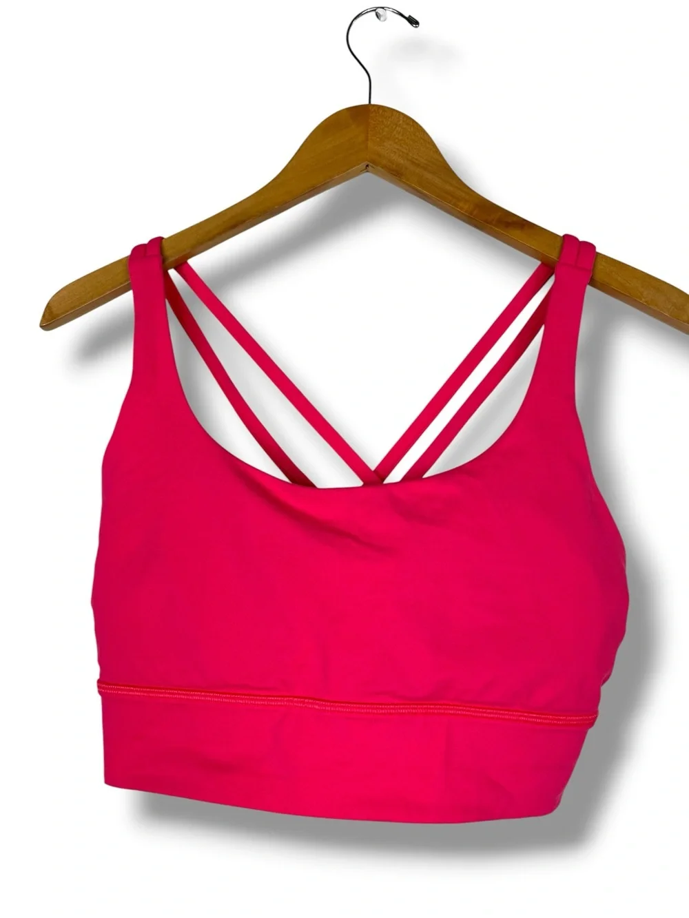 Lululemon Energy Longline Bra Size 12 B-D Cups Lip Gloss Pink W2AVOS Luxtreme
